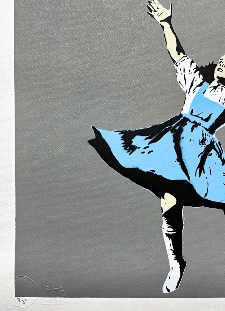 BANKSY/NOT BANKSY - Dorothy gray 3/5 -  originální ručně stříkaný sprej na papíře
