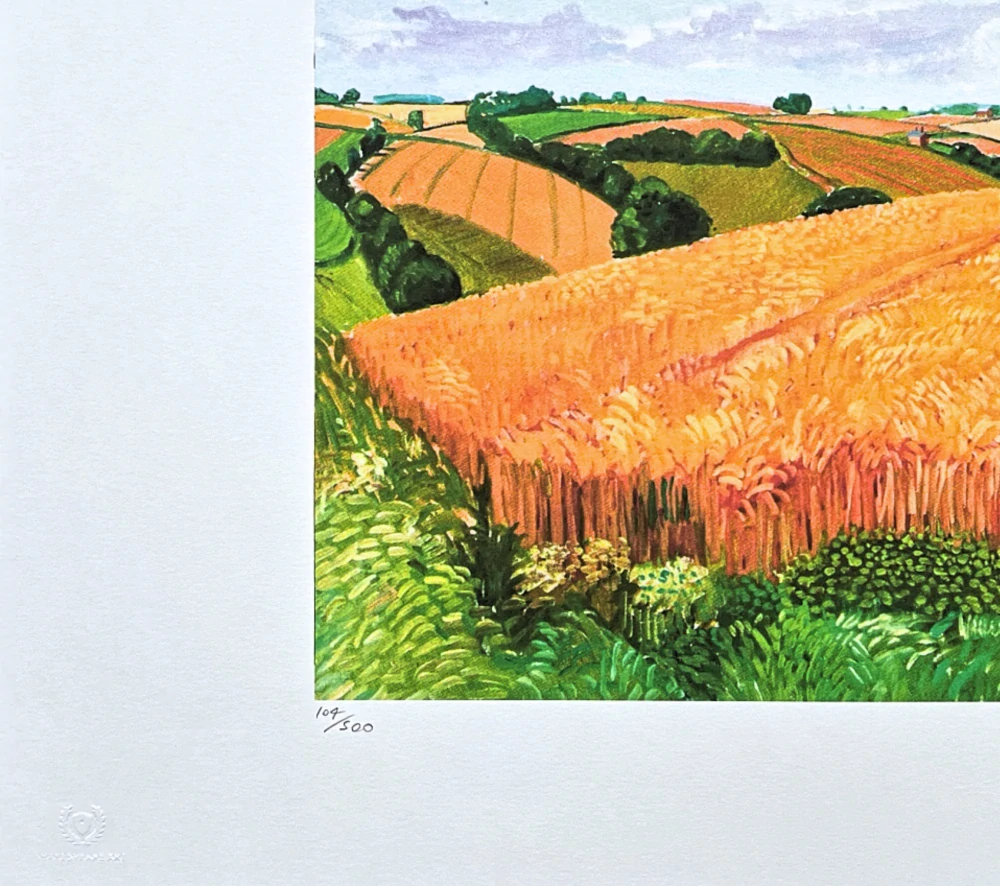 David Hockney - A bigger field with trees 104/500 - limitovaná edice s certifikátem, 50x35 cm