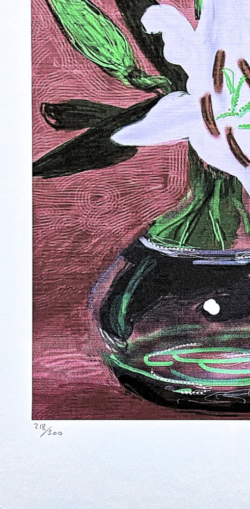 David Hockney - Flowers in a vase 218/500 - limitovaná edice, s certifikátem, 35x50 cm