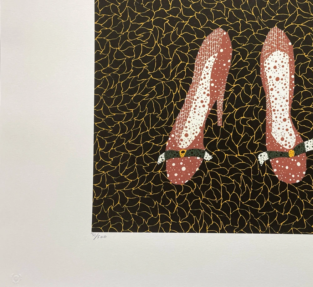 Yayoi Kusama - Shoes 31/500 - signováno, číslovaná edice, 50x65 cm