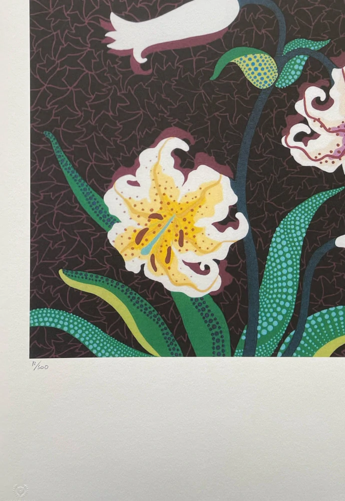 Yayoi Kusama - Lilies 12/500 - signováno, číslovaná edice, 50x65 cm