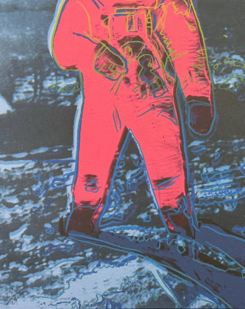 Andy Warhol - Moonwalk tmavě-modro-čevená 235/2400 - 60x60cm, limitovaná edice CMOA s certifikátem