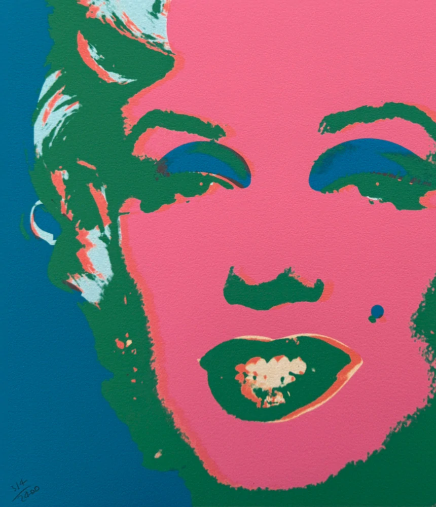 Andy Warhol - Marilyn Monroe modro-vínová 314/2400 - 60x60cm, limitovaná edice CMOA s certifikátem