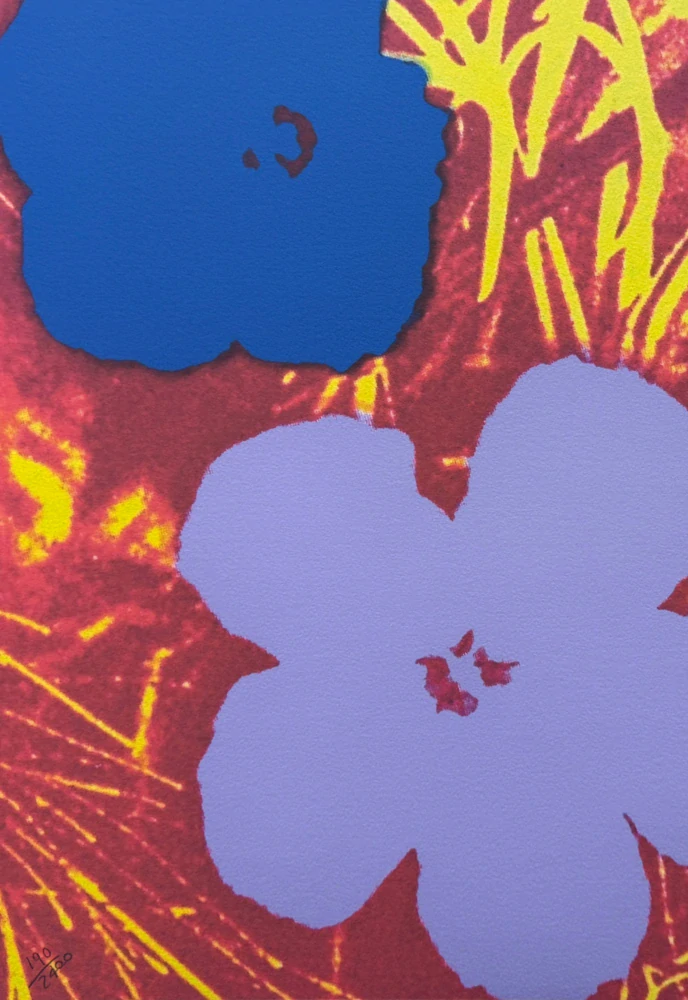 Andy Warhol - Flowers růžovo-fialové 190/2400 - 60x60cm, limitovaná edice CMOA s certifikátem
