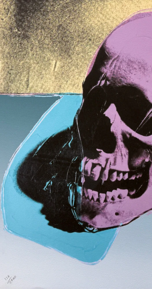 Andy Warhol - Skull žluto-růžová 226/2400 - 60x60cm, limitovaná edice CMOA s certifikátem