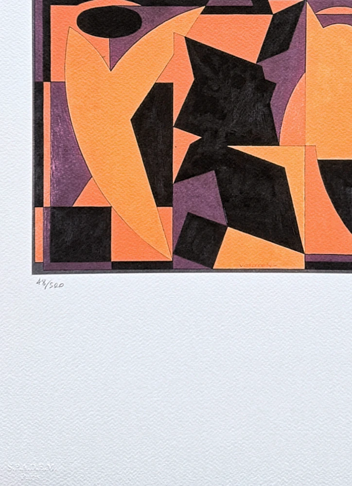 Victor Vasarely - Black and Orange 48/500 - limitovaná edice s certifikátem