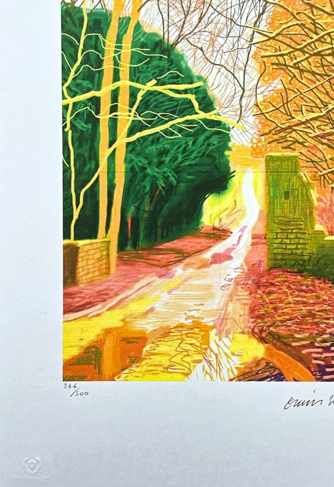 David Hockney - The arrival of spring in Woldgate x/500 - limitovaná edice s certifikátem, 35x50 cm