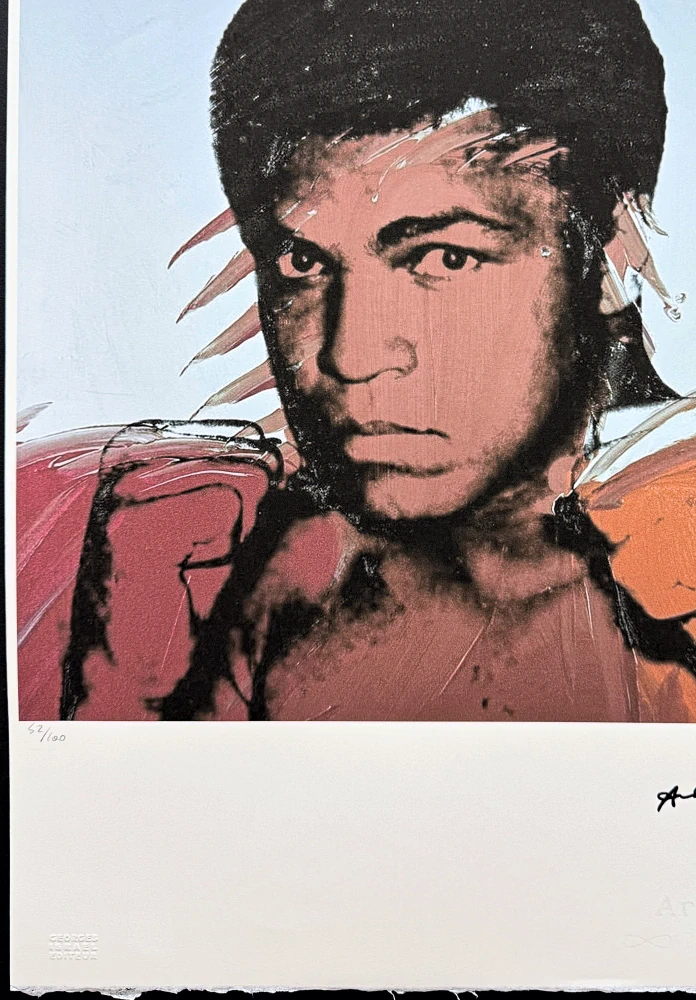 Andy Warhol - Muhammad Ali tyrkysový 52/100 - edice Leo Castelli s certifikátem