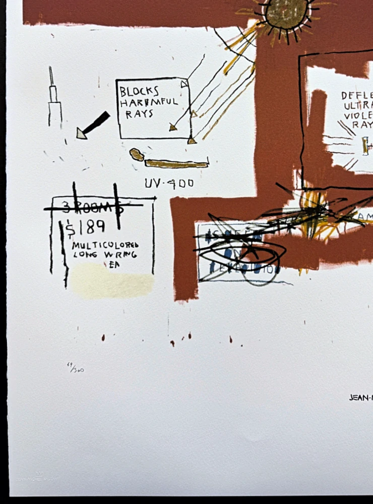 Jean-Michel Basquiat - Amber vision 69/300 - limitovaná edice, signováno, 50x70cm