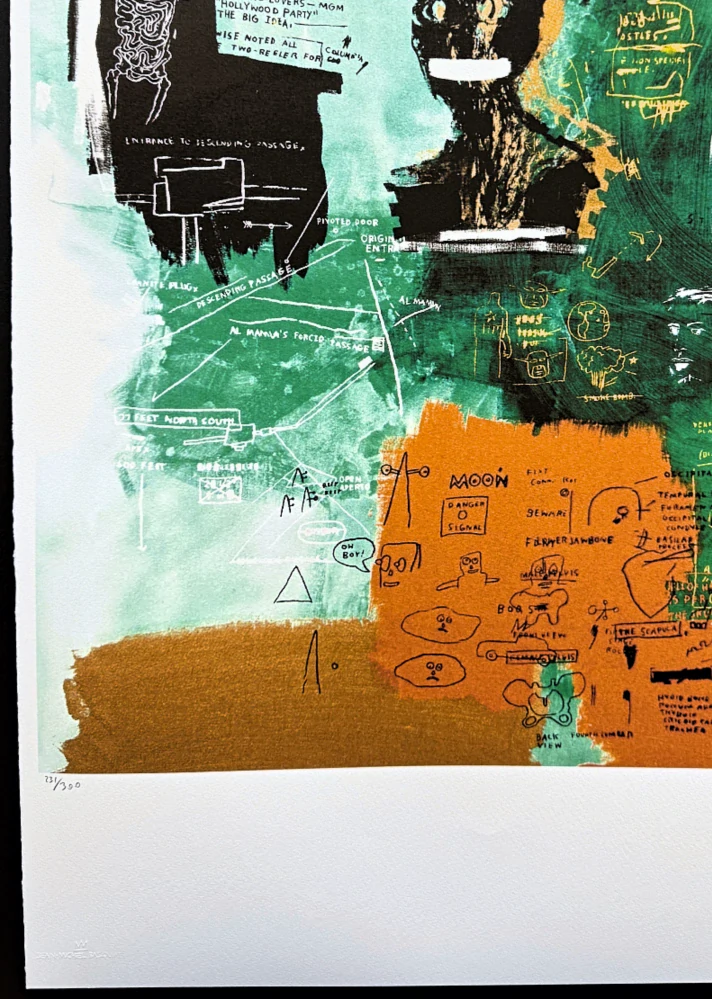Jean-Michel Basquiat - Blue Ribbon 231/300 - limitovaná edice, signováno, 70x50cm