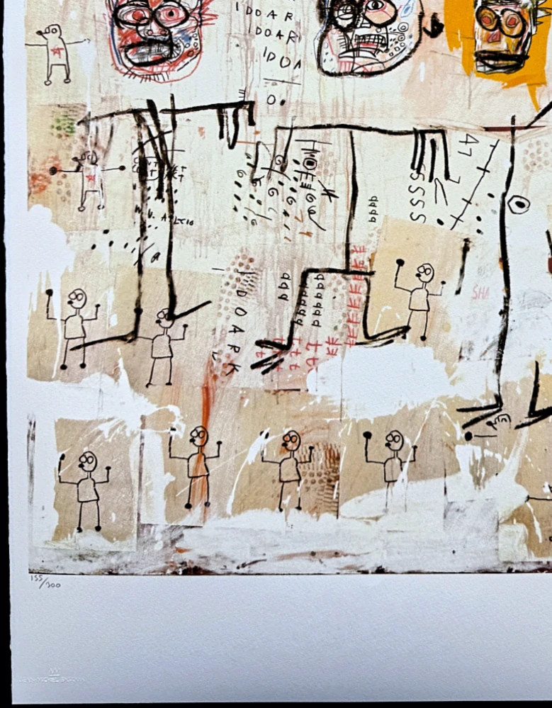 Jean-Michel Basquiat - The Ruffians 155/300 - limitovaná edice, signováno, 50x70cm