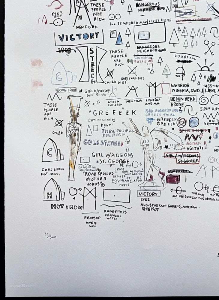 Jean-Michel Basquiat - Victory 22/300 - limitovaná edice, signováno, 50x70cm