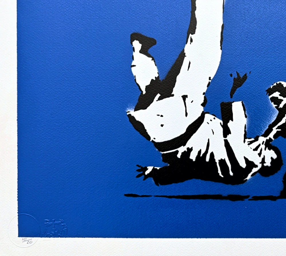 BANKSY/NOT BANKSY - Putin Heavyweight blue 10/20 - originální ručně stříkaný sprej na papíře