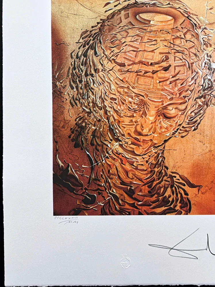 Salvador Dalí - Cabeza Rafaelesca Estallando - signováno, limitovaná edice, 50x66cm