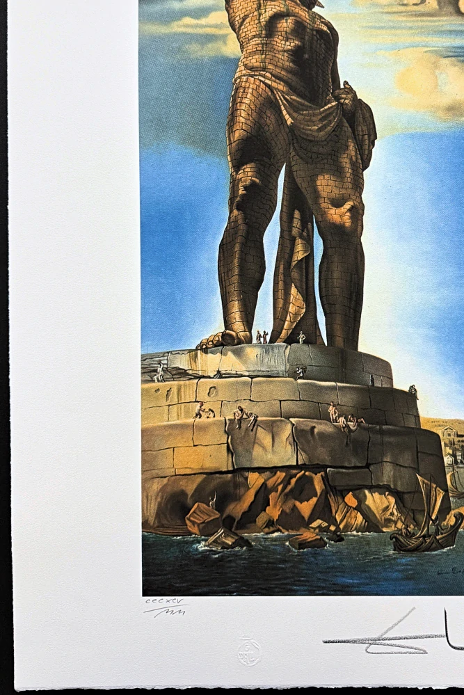 Salvador Dalí - The Colossus of Rhodes - signováno, limitovaná edice, 50x66cm