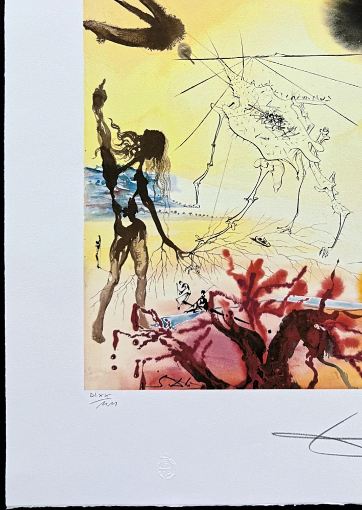 Salvador Dalí - La Famine - signováno, limitovaná edice, 50x66cm