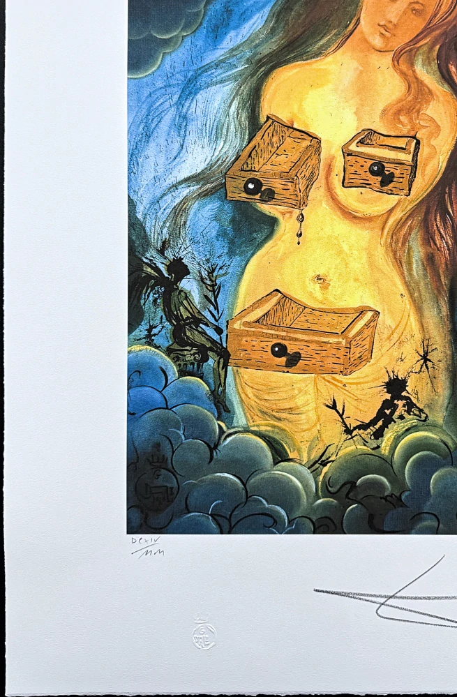 Salvador Dalí - Woman with Drawers - signováno, limitovaná edice, 50x66cm