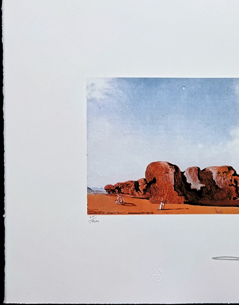 Salvador Dalí - Paisaje de formaciones rocosas - signováno, limitovaná edice, 66x50cm