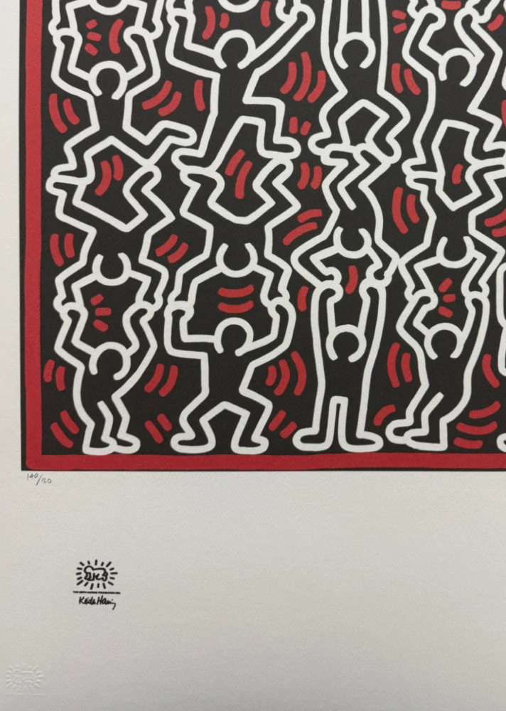 Keith Haring - Stacked Figures x/150 - signováno, limitovaná edice s certifikátem, 50x70 cm