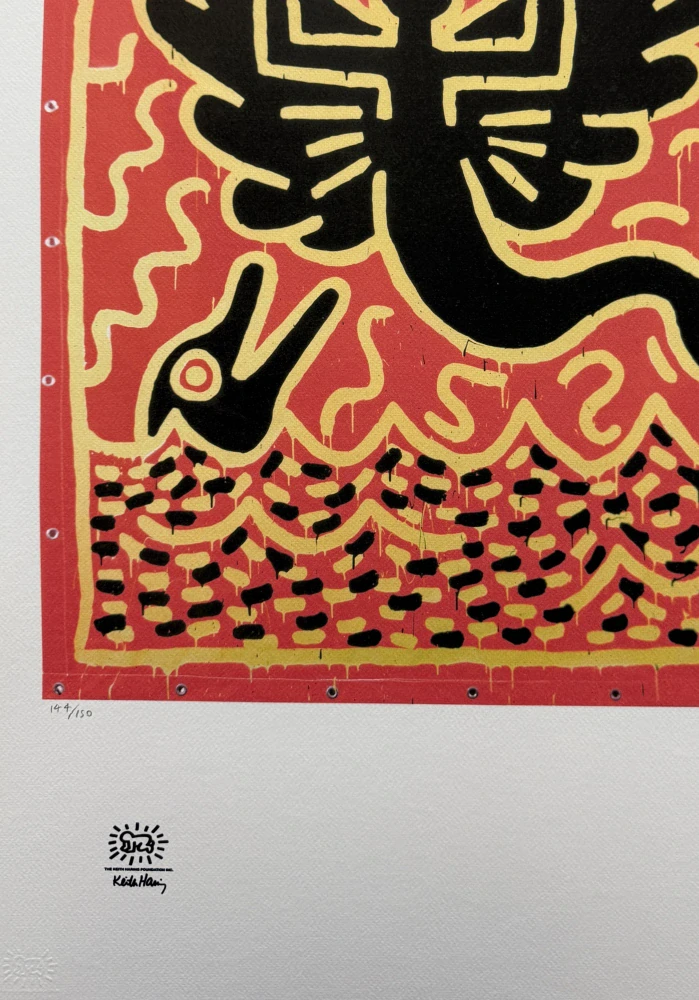 Keith Haring - Winged Mermaid x/150 - signováno, limitovaná edice s certifikátem, 50x70 cm