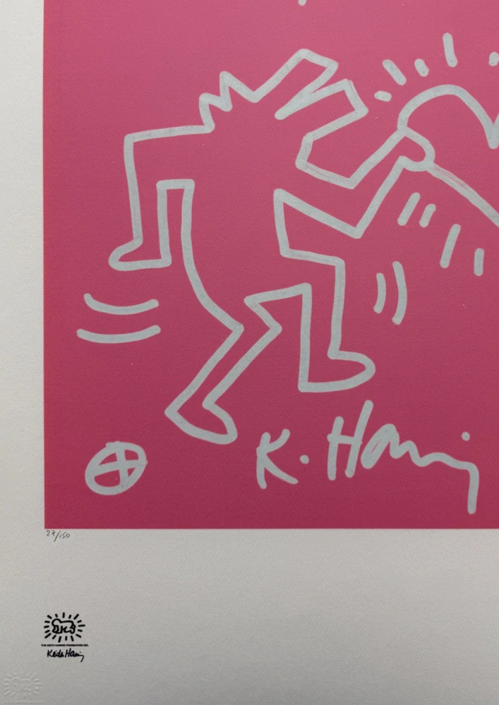 Keith Haring - Heart x/150 - signováno, limitovaná edice s certifikátem, 50x70 cm