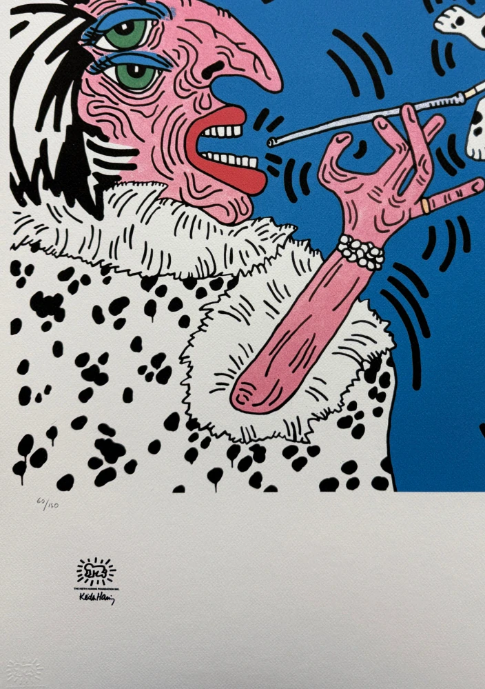Keith Haring - Dalmatian x/150 - signováno, limitovaná edice s certifikátem, 50x70 cm