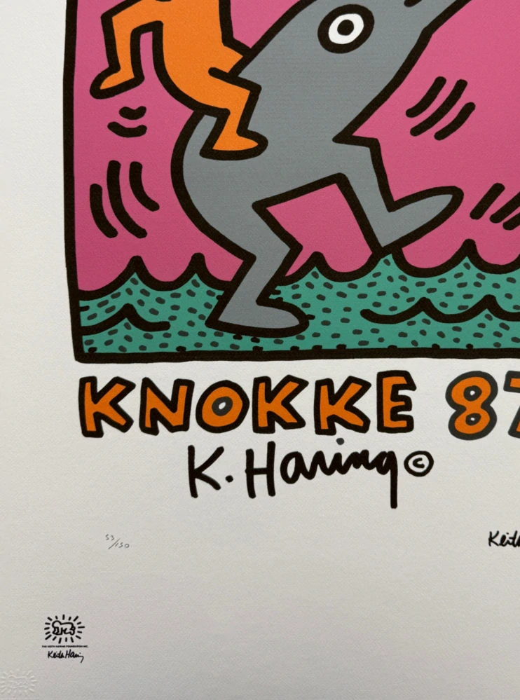 Keith Haring - Knokke 87 x/150 - signováno, limitovaná edice s certifikátem, 50x70 cm