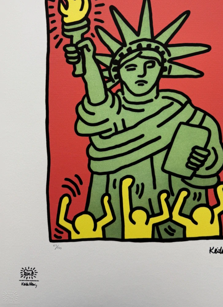 Keith Haring - Liberty x/150 - signováno, limitovaná edice s certifikátem, 50x70 cm