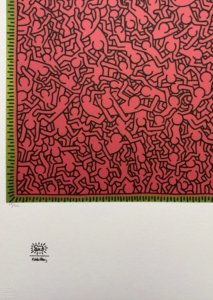 Keith Haring - Pop Shop Quad l  x/150 - signováno, limitovaná edice s certifikátem, 50x70 cm