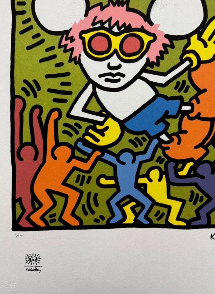 Keith Haring - Andy Mouse IV x/150 - signováno, limitovaná edice s certifikátem, 50x70 cm