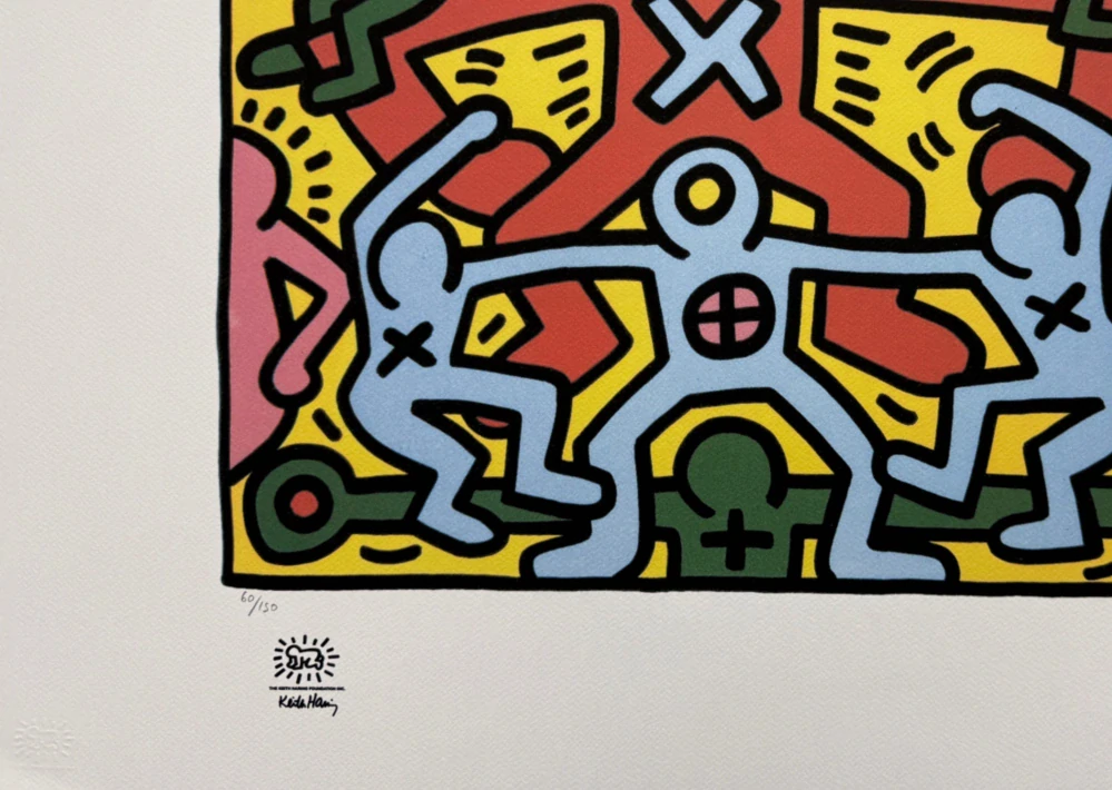 Keith Haring - Pop Shop IV Plate 3 x/150 - signováno, limitovaná edice s certifikátem, 70x50 cm