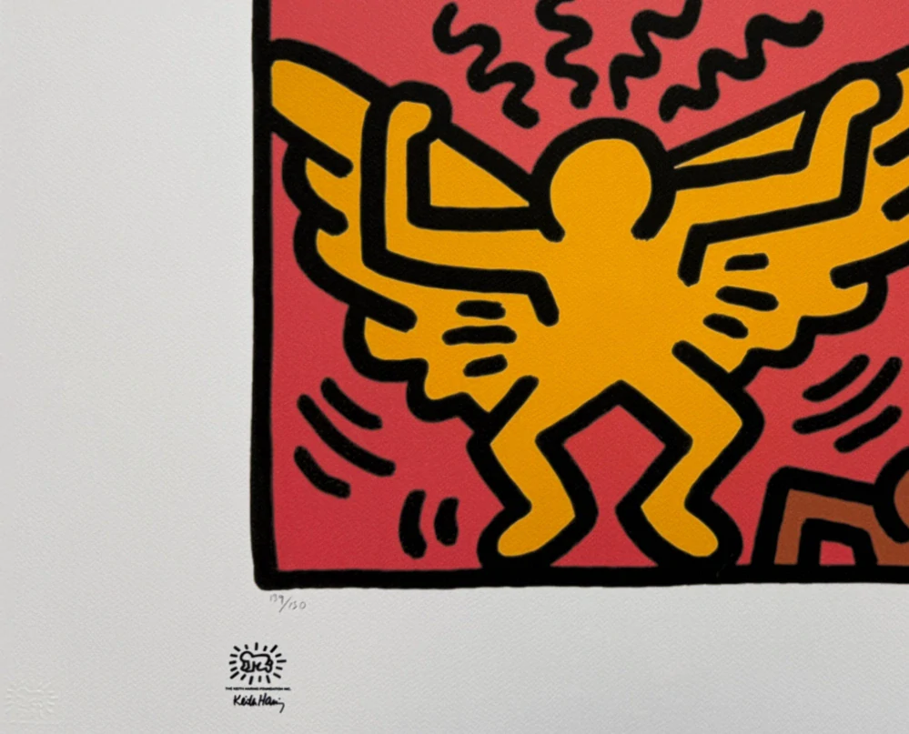 Keith Haring - Flying Devil x/150 - signováno, limitovaná edice s certifikátem, 70x50 cm