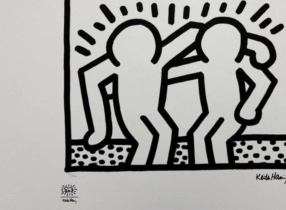 Keith Haring - Best Buddies x/150 - signováno, limitovaná edice s certifikátem, 70x50 cm