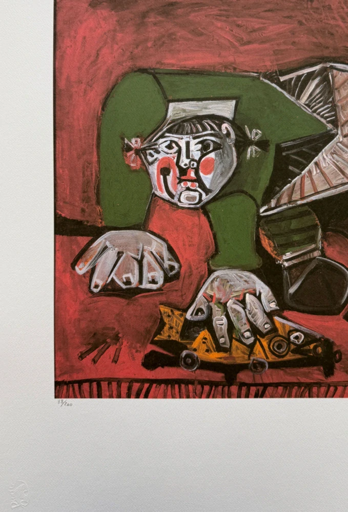 Pablo Picasso - Paloma with Celluloid Fish 88/200 - signováno, s certifikátem, 50x70 cm