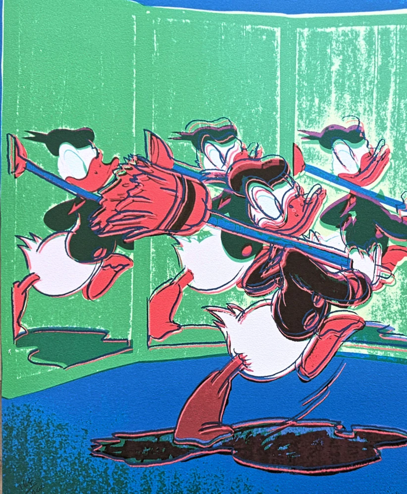 Andy Warhol - Donald Duck zeleny x/2400 - 60x60 cm, limitovaná edice CMOA s certifikátem