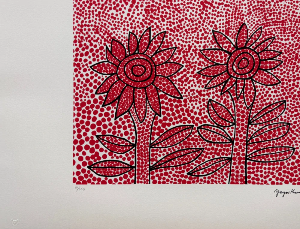 Yayoi Kusama - Flowers x/500 - signováno, číslovaná edice, 65x50 cm