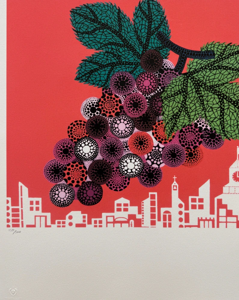 Yayoi Kusama - Grapes in the City II x/500 - signováno, číslovaná edice, 50x65 cm
