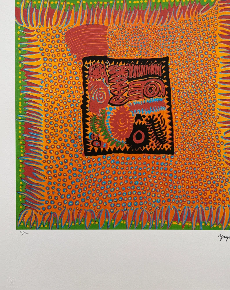 Yayoi Kusama - Abstract Flower x/500 - signováno, číslovaná edice, 50x65 cm