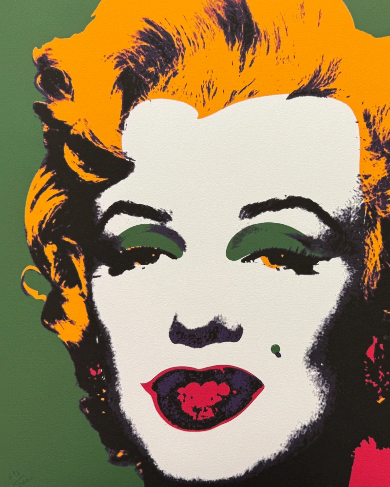 Andy Warhol - Marilyn Monroe zelená x/2400 - 60x60cm, limitovaná edice CMOA s certifikátem
