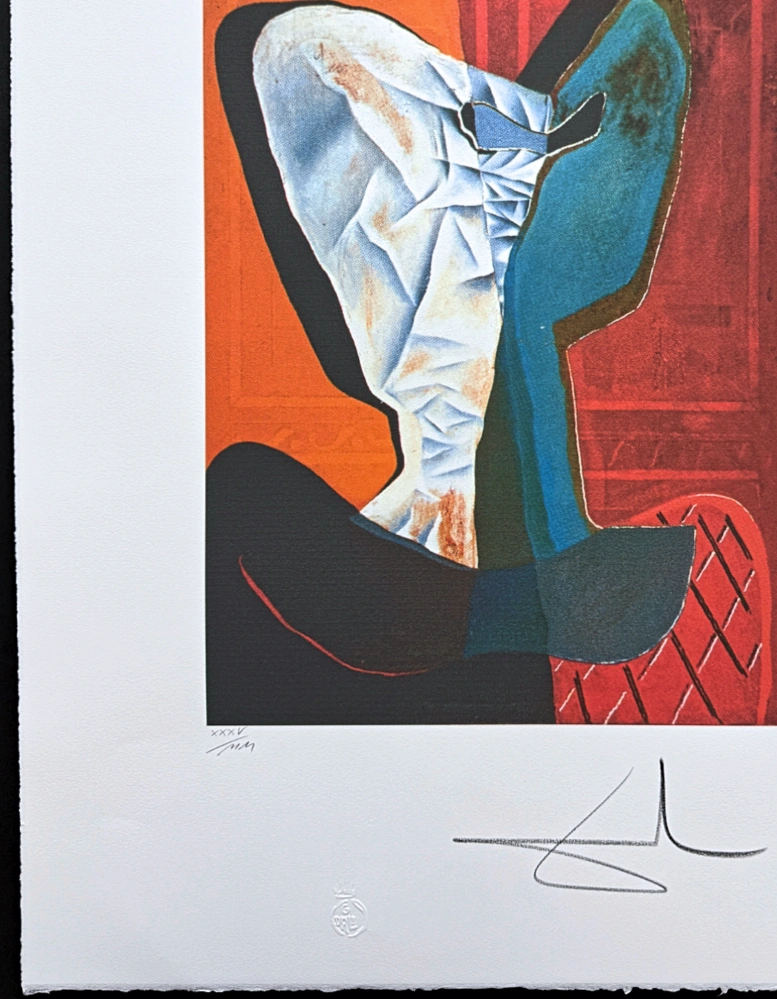 Salvador Dalí - Surrealist Figure in Blue - signováno, limitovaná edice, 50x66cm
