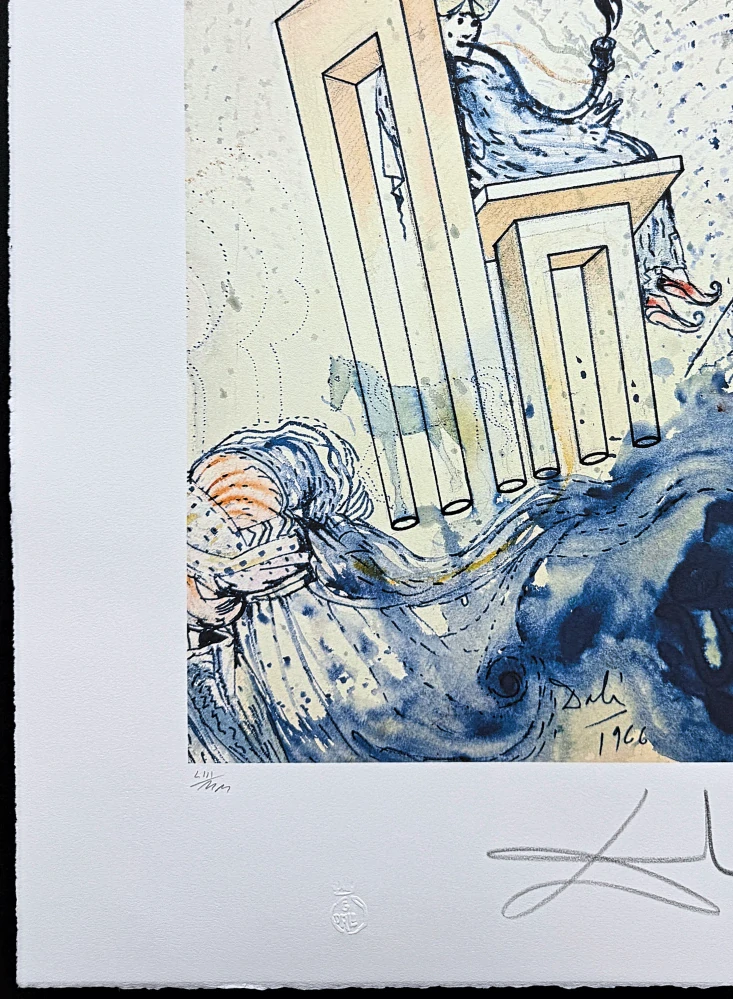 Salvador Dalí - The Smoking Figure - signováno, limitovaná edice, 50x66cm