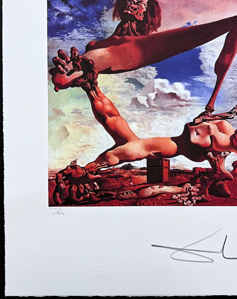 Salvador Dalí - The Red Surrealist Figure - signováno, limitovaná edice, 50x66cm