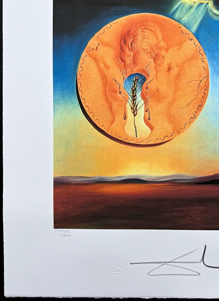 Salvador Dalí - The Golden Medallion - signováno, limitovaná edice, 50x66cm