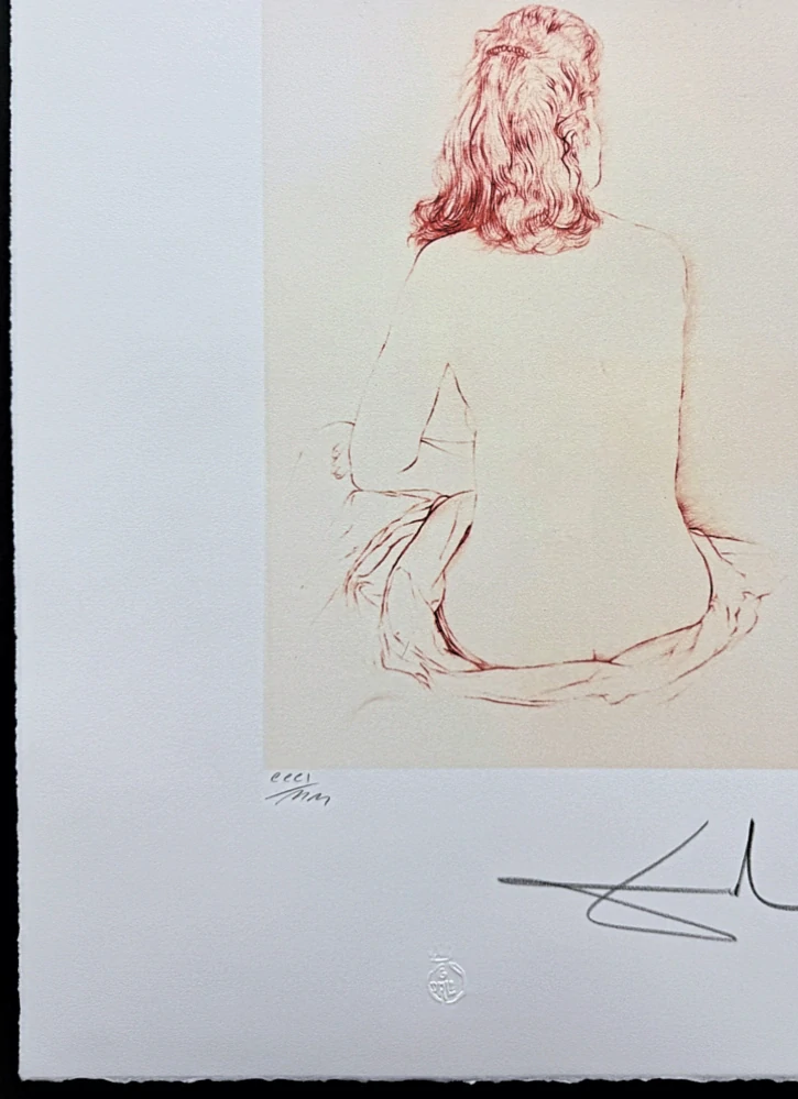 Salvador Dalí - Nude Woman from the Back - signováno, limitovaná edice, 50x66cm