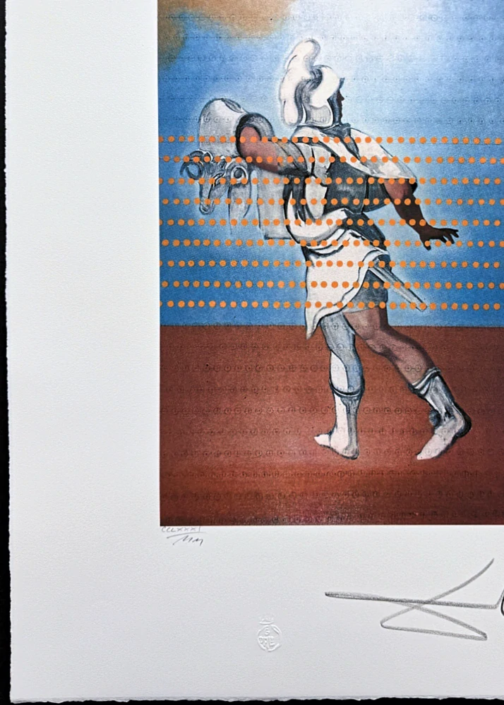 Salvador Dalí - Surrealist Knight on Horseback -  signováno, limitovaná edice, 50x66cm