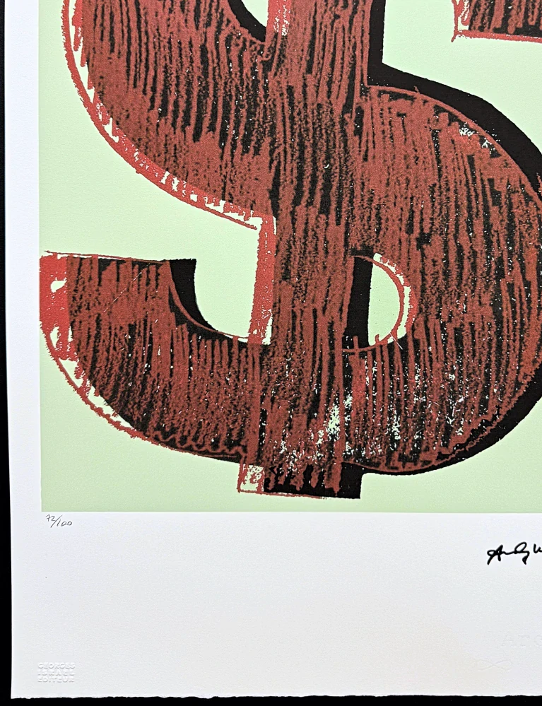 Andy Warhol - Dollar Sign II x/100 - edice Leo Castelli s certifikátem