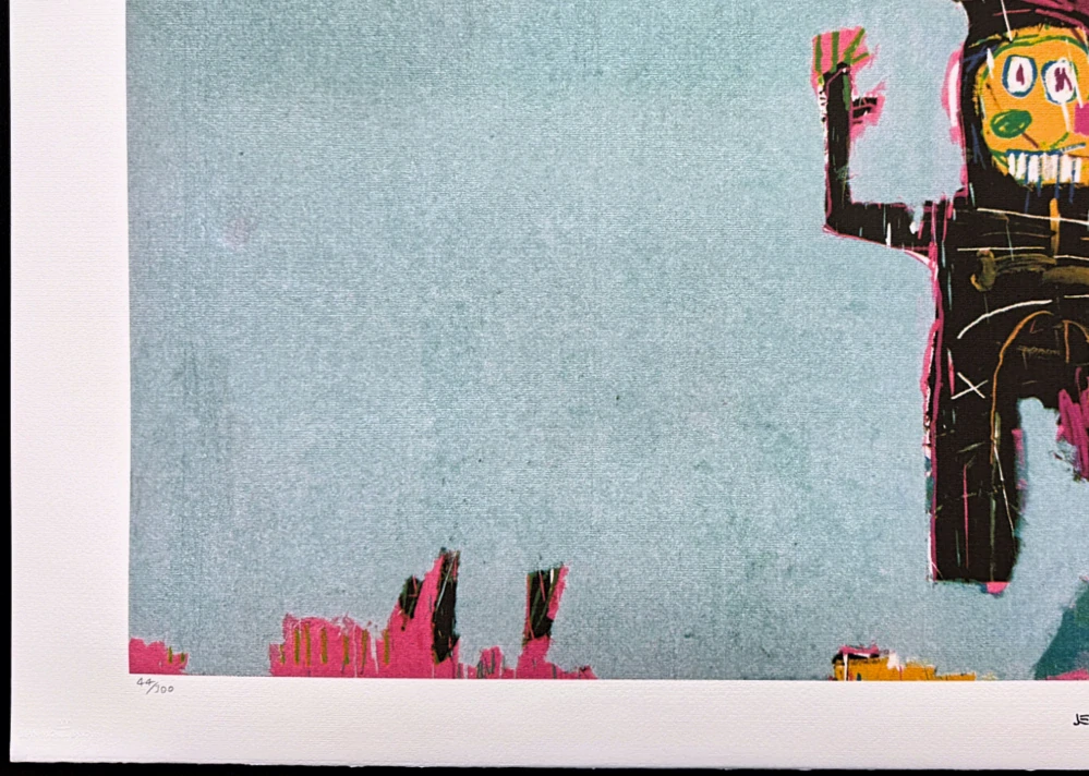 Jean-Michel Basquiat - Crowned Figure with Raised Arms - x/300 - limitovaná edice, signováno, 70x50cm