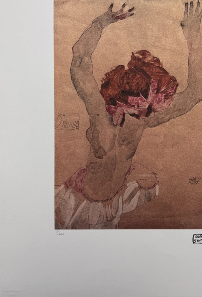 Egon Schiele - The Blind Woman - x/200 - limitovaná edice, s certifikátem, 50x70 cm