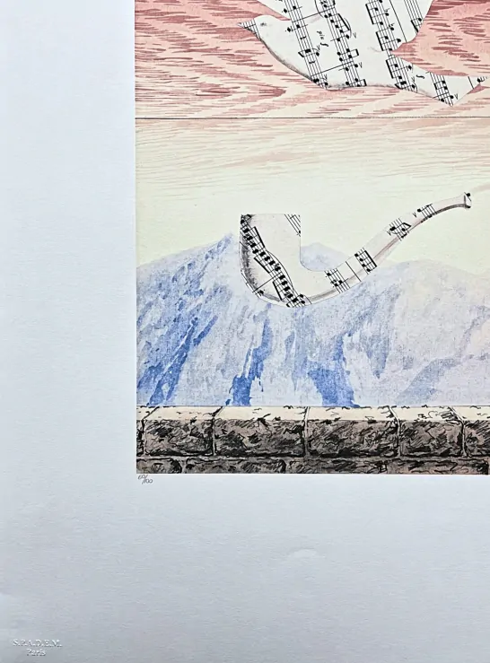 René Magritte - Colombe Avec une Pipe 60/100 - limitovaná edice, 50x70cm