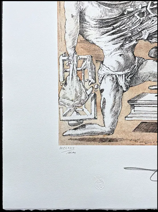 Salvador Dalí - Kneeling figure in decompotision - signováno, limitovaná edice, 50x66cm